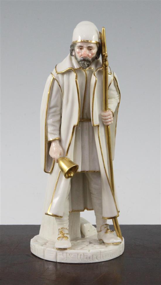 A Royal Worcester figure of The Watchman, modelled by James Hadley, 19cm